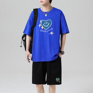 TZ3503休闲运动套装轻奢时尚感男士短袖t恤男夏季薄款潮牌短裤图片