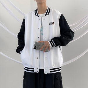 BQ3223P75男潮胸前小标印花棒球服外套男港风潮牌休闲宽松夹克图片
