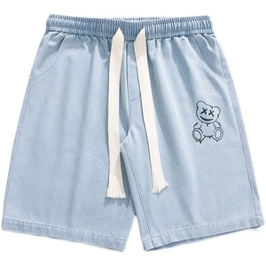 DN3808阳光景 牛仔短裤男宽松休闲韩版日系港风潮牌工装短裤男图片