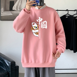 Y2414P38主推 2022秋季ins潮男士潮趣印花卫衣时尚圆领宽松上衣图片