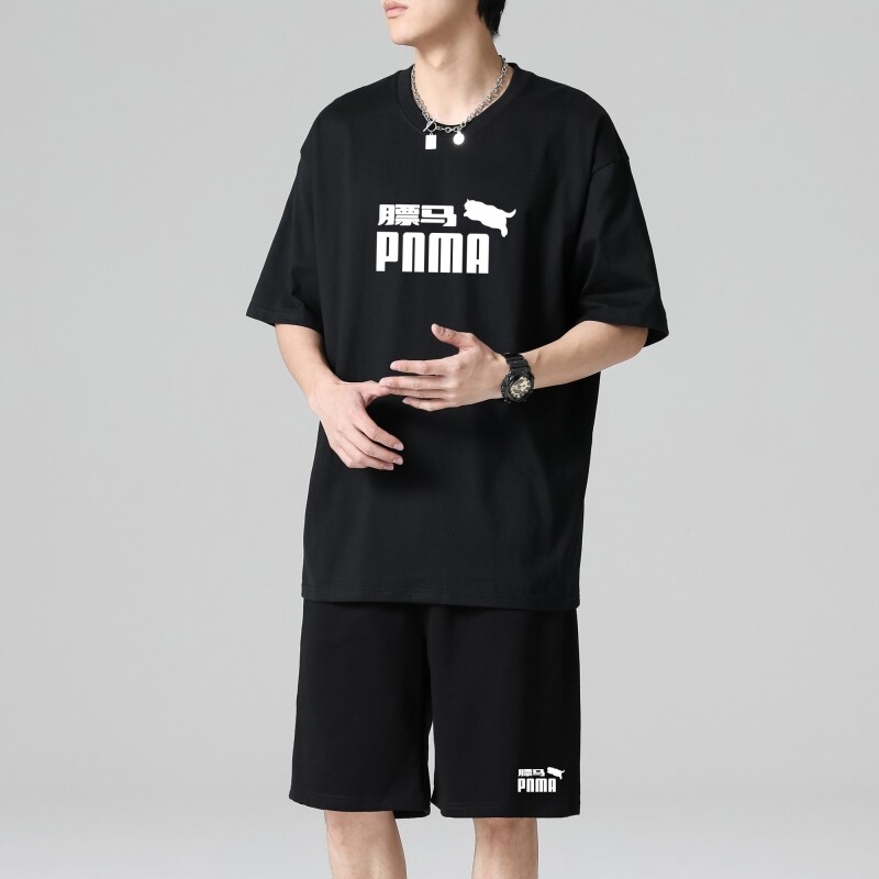 TZ3886轻奢时尚感男士短袖t恤男夏季薄款潮牌短裤休闲运动套装,男装休闲套装,星座510A-1