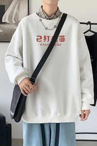 Y2428P38运动外套ins港风2023秋冬男圆领韩版嘻哈休闲上衣秋卫衣图片