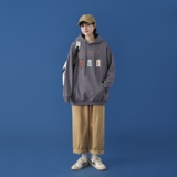 L2838P48中性模特纯色连帽卫衣套头宽松外套情侣装打底帽衫，男装卫衣，星座510A-1
