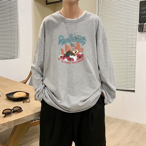 C2621P30男士长袖t恤春季潮牌薄款宽松潮流春装卫衣服春衣打底衫图片