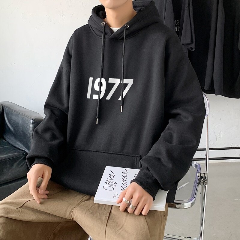 LD5670P38新款男百搭宽松设计感男个性印花抽绳连帽卫衣2023秋季,男装卫衣,星座510A-1