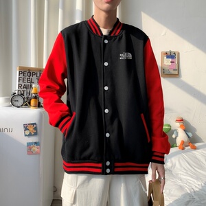 BQ3223P75港风潮牌休闲宽松夹克外套男男潮胸前小标印花棒球服图片
