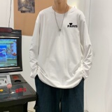 C2823P30潮牌圆领长袖t恤男纯棉潮情侣打底2022新韩版港风T恤，男装T恤，星座510A-1