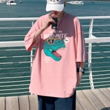 T3356P25克莱因蓝T仓库一件起正常配送中男港风T恤落肩款宽松T恤，男装T恤，星座510A-1