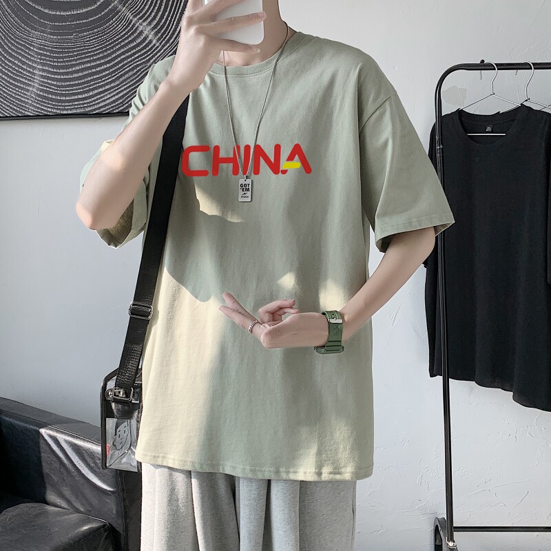 T2196P25港风室内！21夏季潮流男士短袖T恤宽松半袖体恤衫,男装T恤,星座510A-1