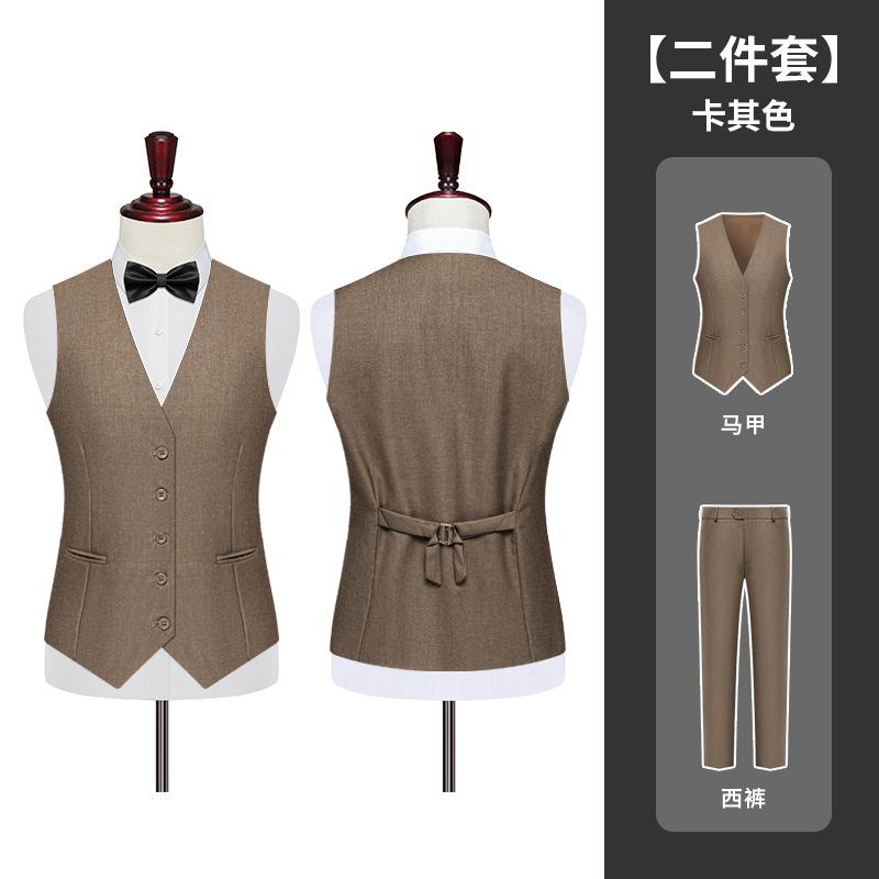 T2Z8592P67潮流时尚马甲西裤套装修身商务长裤马甲套装新郎伴郎衣,男装西服套装,星座510A-1