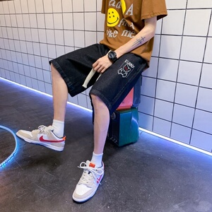 DN3807港风潮牌大口袋工装短裤男牛仔短裤男宽松休闲韩版日系图片
