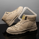 1110P52秋冬季潮流男高帮英伦风休闲百搭男靴子马丁靴男士工装鞋，男鞋马丁靴，星座614-1