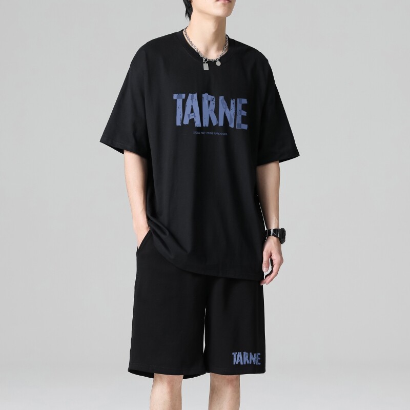 TZ3513夏季薄款潮牌短裤休闲运动套装轻奢时尚感男士短袖t恤男,男装休闲套装,星座510A-1