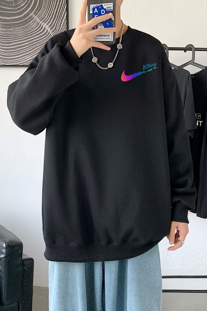 Y2363P38！21年秋冬新款港风日系大码印花长袖圆领卫衣男,男装卫衣,星座510A-1