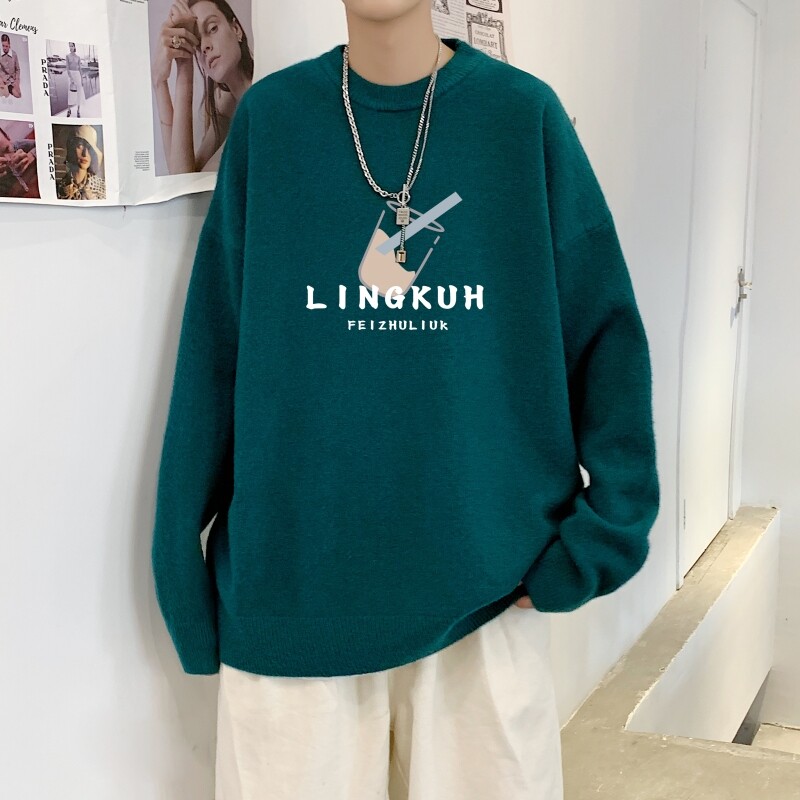 MD2817P55毛衣男韩版潮流宽松bf慵懒圆领秋男士针织衫打底线衣服图片