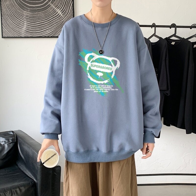 Y2827P38主推男圆领韩版运动外套ins港风青少年上衣21秋冬卫衣,男装卫衣,星座510A-1