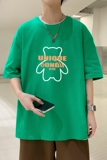 T3585已爆男港风T恤落肩款宽松T恤克莱因蓝T圆领卡通印花T恤，男装T恤，星座510A-1