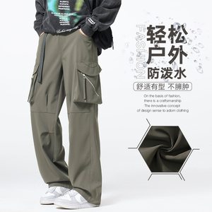 K1517P60潮牌宽松直筒工装裤春秋季阔腿长休闲裤男士2025春季新款图片