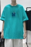 T2282P25港风室内短袖T恤男夏季潮流宽松简约百搭潮牌五分袖上衣，男装T恤，星座510A-1