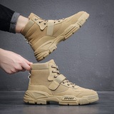 X2436P39秋季复古工装靴休闲沙漠战狼靴新款男马丁靴潮流新款男鞋，男鞋马丁靴，星座614-1