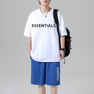TZ3883轻奢时尚感男士短袖t恤男夏季薄款潮牌短裤休闲运动套装图片