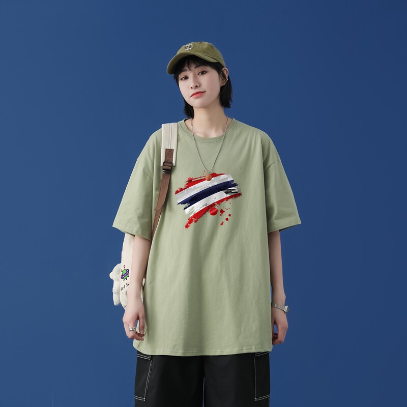 T1686P25@中性风夏装新款简单字母印花宽松版圆领短袖T恤,男装T恤,星座510A-1