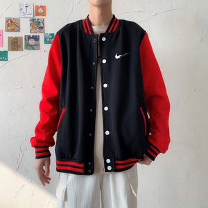 BQ3225P75港风潮牌休闲宽松夹克男潮胸前小标印花棒球服外套男图片