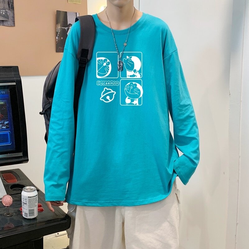 C2705P30潮牌圆领长袖t恤男纯棉潮情侣打底2022新韩版港风T恤,男装T恤,星座510A-1