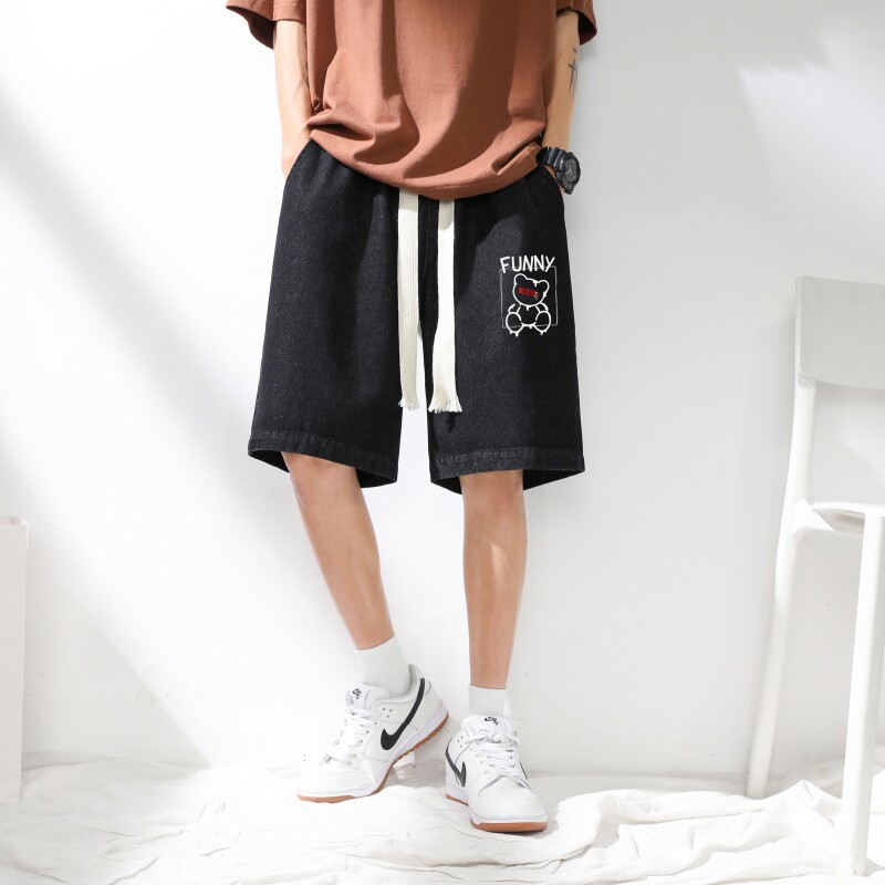 DN3807P45牛仔裤子男士短裤夏季薄款外穿潮牌宽松直筒休闲男生,男装休闲裤,星座510A-1