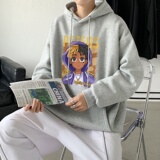 LD5671P38运动休闲宽松学生美式复古印花卫衣男连帽高街潮牌潮流，男装卫衣，星座510A-1