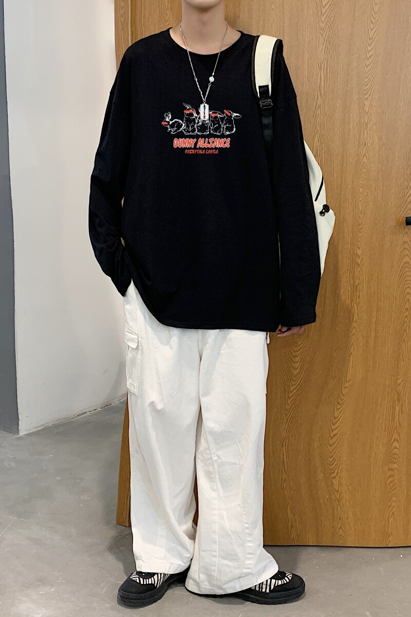 C2617P30男长袖t恤秋季打底衫长袖纯棉秋季港风印花宽松潮流上衣,男装T恤,星座510A-1