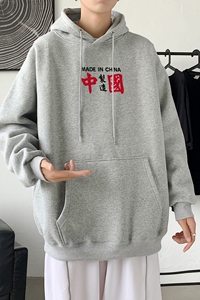 L2369P48韩版ins男士学生宽松运动连帽卫衣秋冬加绒情侣外套图片
