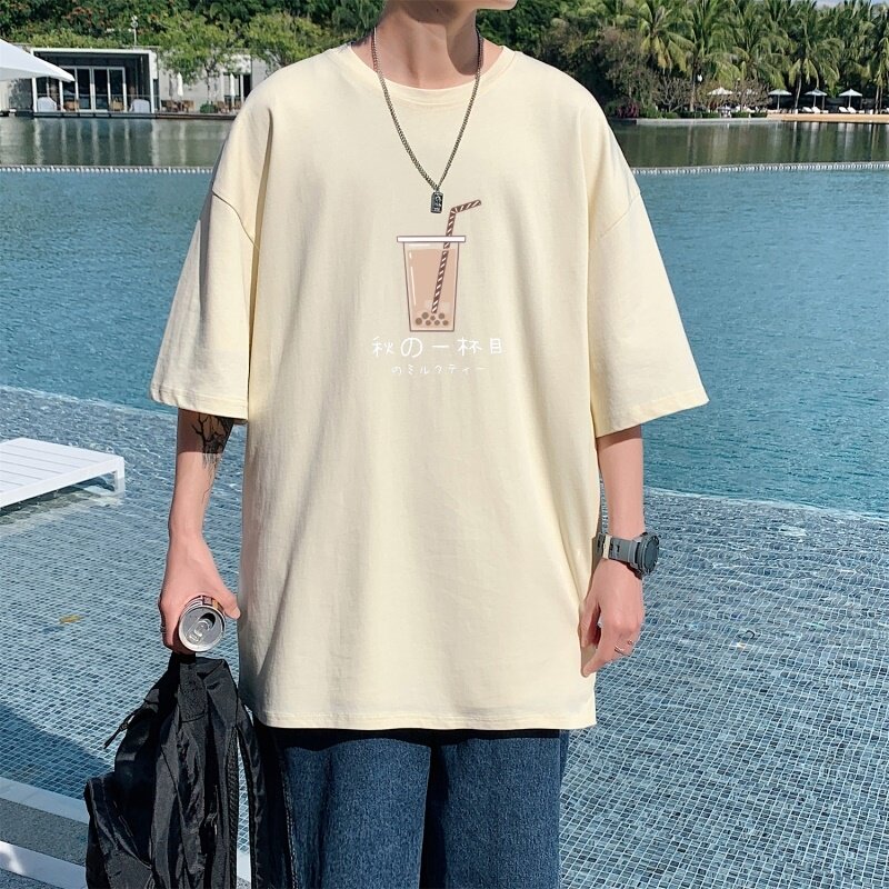 T3328落肩款宽松T恤克莱因蓝T仓库一件起正常配送中男港风T恤,男装T恤,星座510A-1