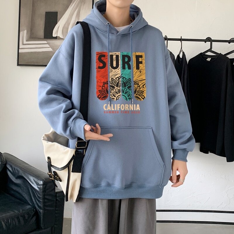 L2878P48秋冬新款卫衣男装宽松港风日系外套连帽衣服宽松卫衣,男装卫衣,星座510A-1