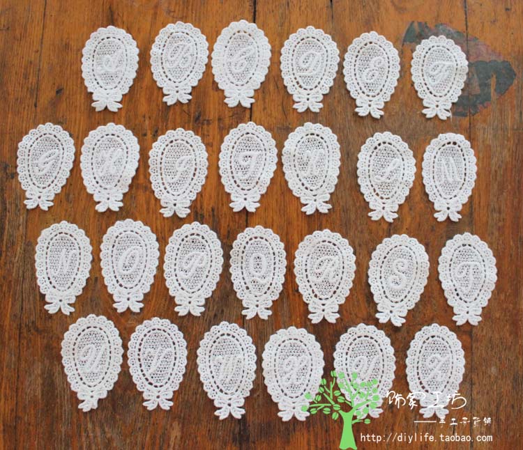 蕾丝布贴英文字母衣服补丁装饰