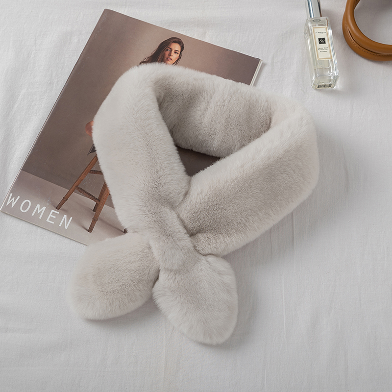 冬季双面韩版女獭兔毛围脖保暖