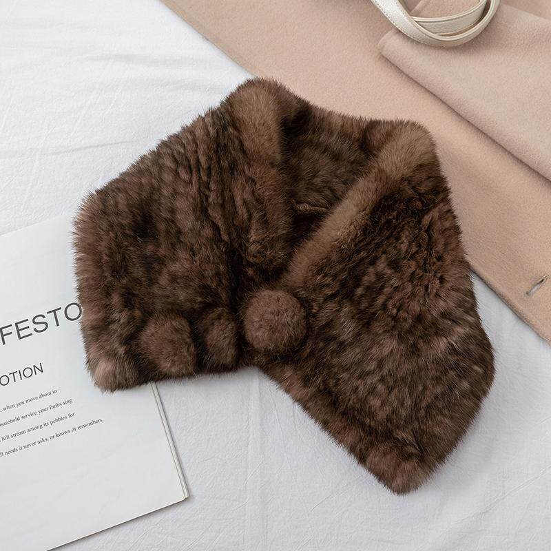 双面编织皮草坎肩时尚大围脖