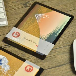 日本进口浮世绘富岳三十六景神奈川冲浪里金箔鼠标垫电脑护腕垫