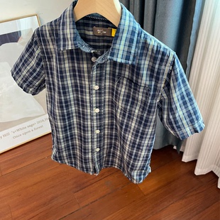 衬衫 夏季 上衣 18岁 纯棉薄款 6024法单男女童短袖