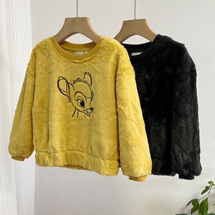 特价 毛毛外套 卫衣春秋冬季 6024外贸男女童长袖