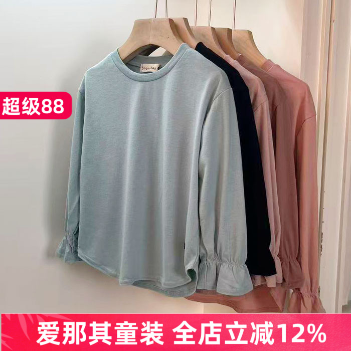 女童长袖T恤衫春秋薄款上衣亲肤