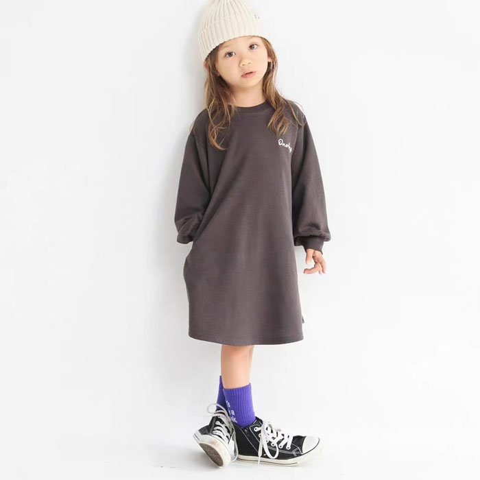 6142日单BR女童长袖连衣裙春秋休闲裙子90-150cm