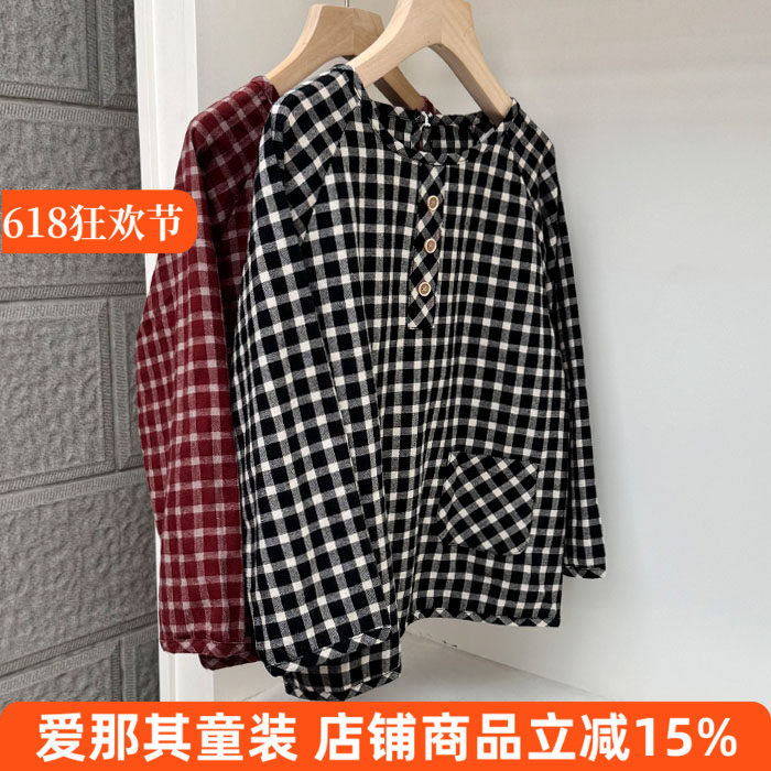 6152女童长袖衬衫春秋棉布柔软上衣外套5-13码