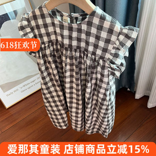 6101女童短袖连衣裙夏季薄款棉麻棉纱宽版休闲裙110-150cm