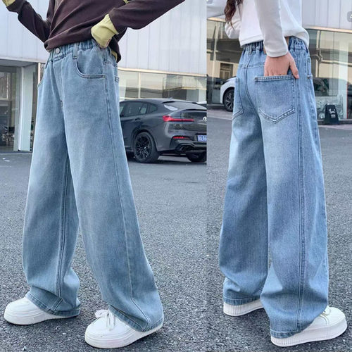 男女童牛仔裤春夏水洗棉柔软长裤