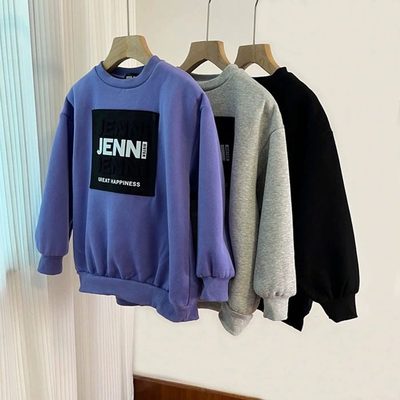 228日单JN女童长袖卫衣秋冬加绒厚款上衣130-160cm