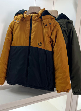 240男女童棉衣冬季长袖防风衣连帽上衣 帽子可拆卸 150特价！偏小