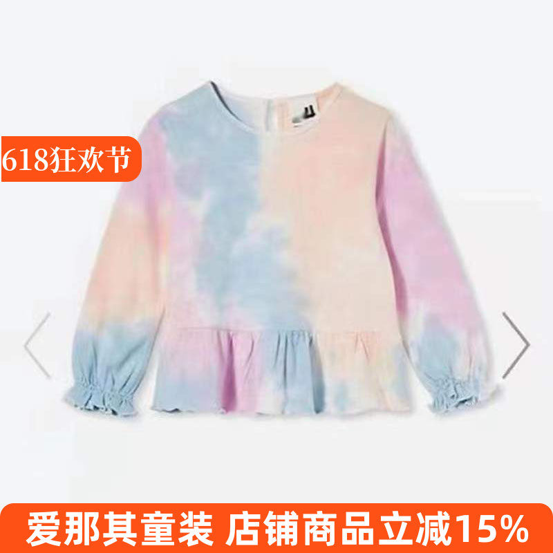 222澳洲新款00后圆领品牌女童长袖T恤衫春秋上衣 微疵