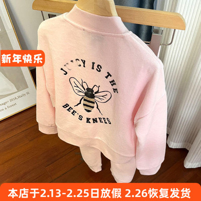 6024外贸JC女童长袖外套拉链开衫上衣长裤休闲裤4-10岁 分开拍！