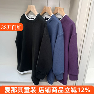 223男女童长袖卫衣春秋毛圈上衣外套运动休闲衫大童130-170cm